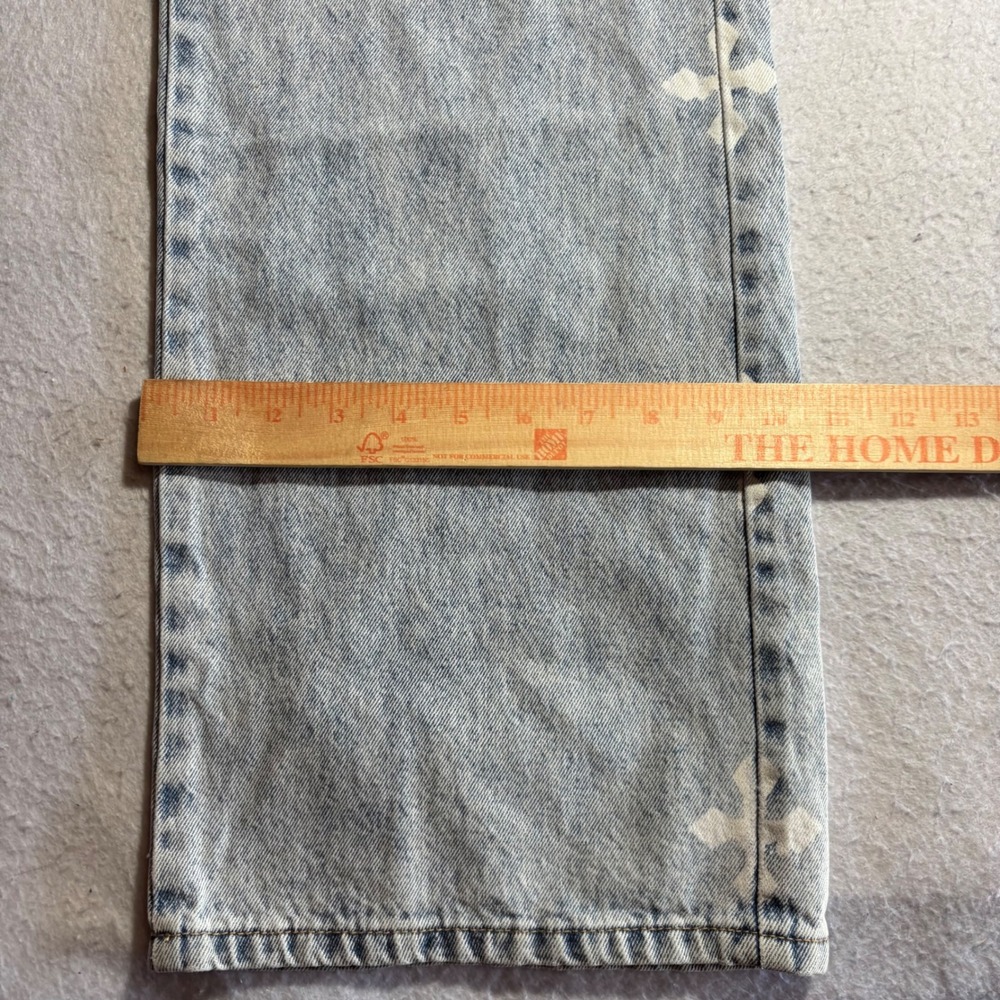 WHITE FOX Women's L Light Wash Wide Leg Jeans Cross Embellishment Cotton - Picture 9 of 12